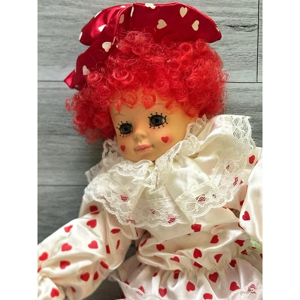 BRINN’S calendar limited edition Red Heart-Print Clown Doll